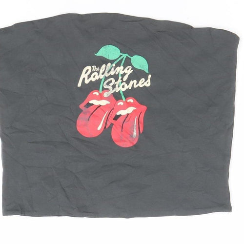 The Rolling Stones Women's Black L Camisole Strapless Band Tank