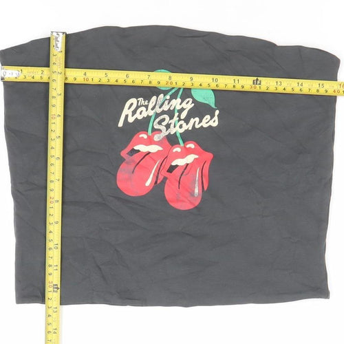 The Rolling Stones Women's Black L Camisole Strapless Band Tank