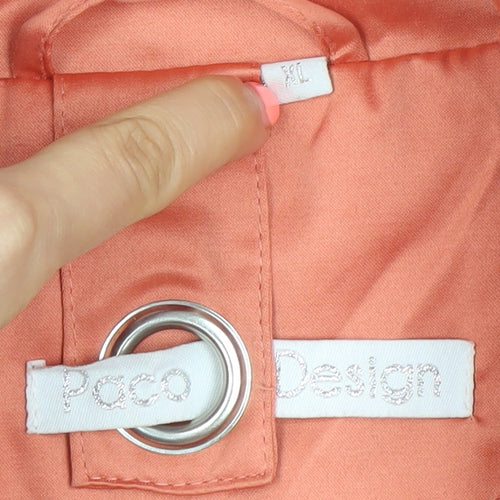 Paco Design Women's Orange XL Mid-Length Polyester Cotton Jacket