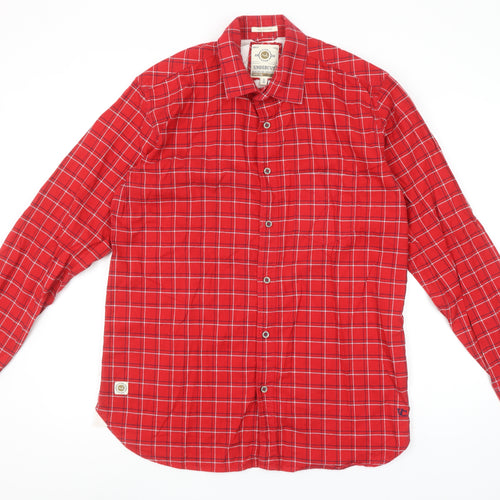 Undercut Men's Red Check Long Sleeve Button-Up Shirt XL