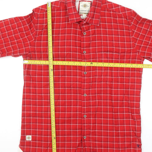 Undercut Men's Red Check Long Sleeve Button-Up Shirt XL