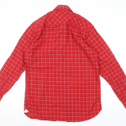 Undercut Men's Red Check Long Sleeve Button-Up Shirt XL