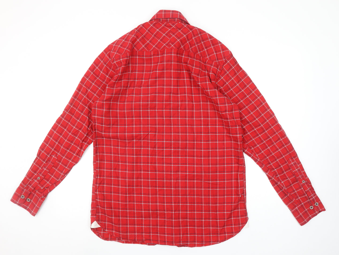 Undercut Men's Red Check Long Sleeve Button-Up Shirt XL