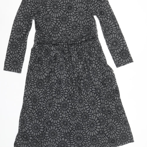 Next Women’s Grey Floral A-Line Jersey Dress Size 10