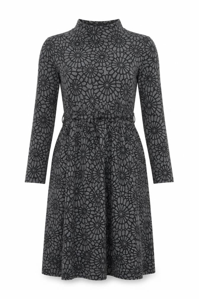 Next Women’s Grey Floral A-Line Jersey Dress Size 10