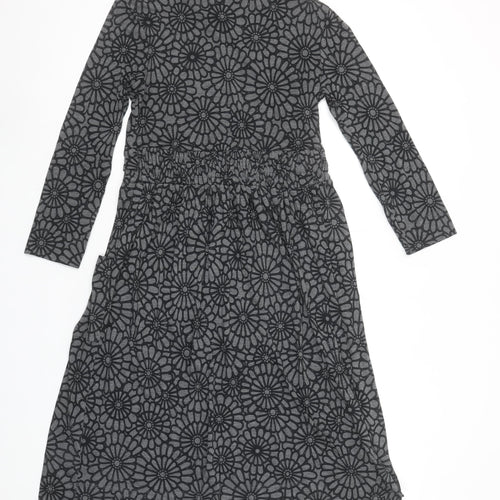Next Women’s Grey Floral A-Line Jersey Dress Size 10