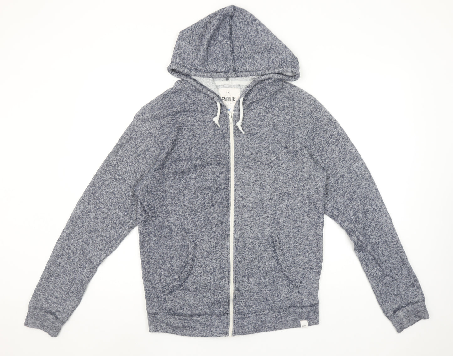 Fabric Men’s Grey Full Zip Hoodie Size M Classic Knit
