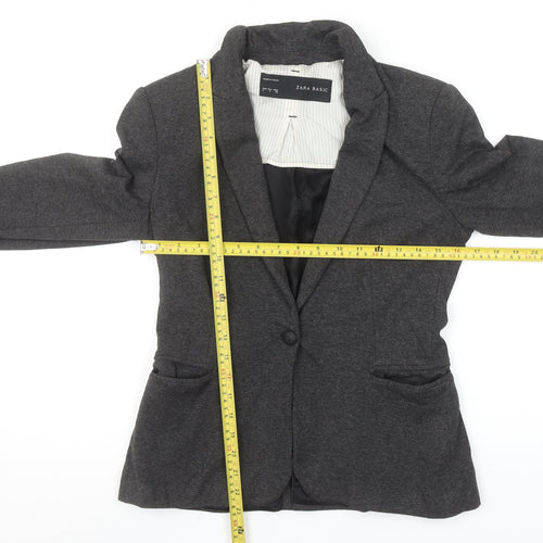Zara Basic Women's Grey Slim Fit One-Button Blazer Jacket S