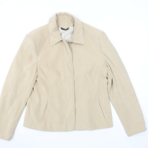 Inspiration Women's Beige Size 14 Suedette Lined Short Jacket