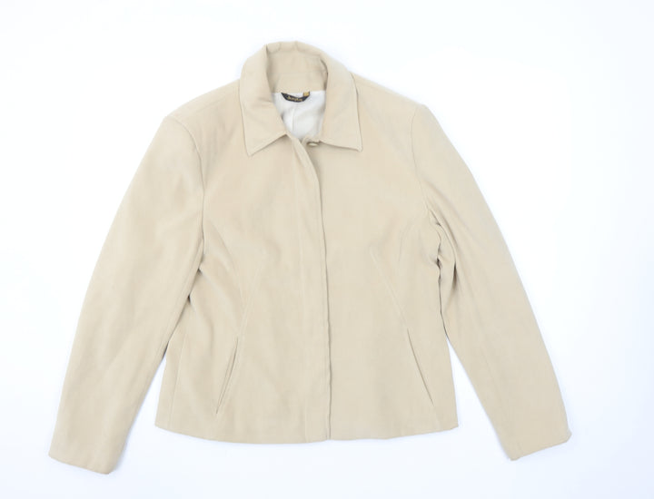 Inspiration Women's Beige Size 14 Suedette Lined Short Jacket