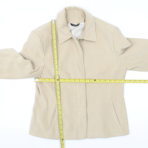 Inspiration Women's Beige Size 14 Suedette Lined Short Jacket