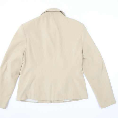 Inspiration Women's Beige Size 14 Suedette Lined Short Jacket