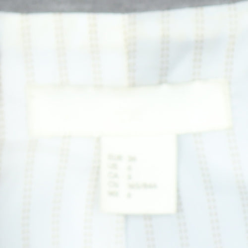 H&M Women Grey Single Breasted Blazer Size 8 Classic Fit