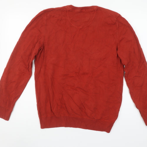 s.Oliver Women Red Crew Neck Long Sleeve Pullover Sweatshirt L