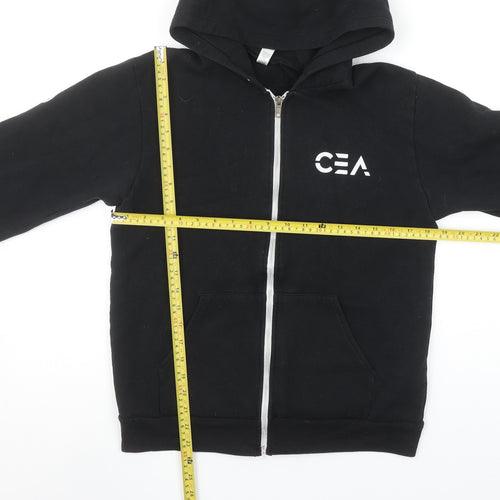 American Apparel Women's Black Full Zip Hoodie Size M Fleece Cotton Blend