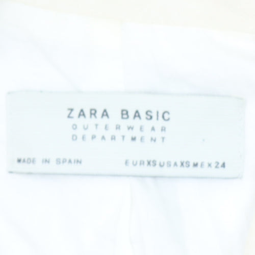 Zara Basic Women’s Ivory Linen Blend Boho Mid-Length Coat XS