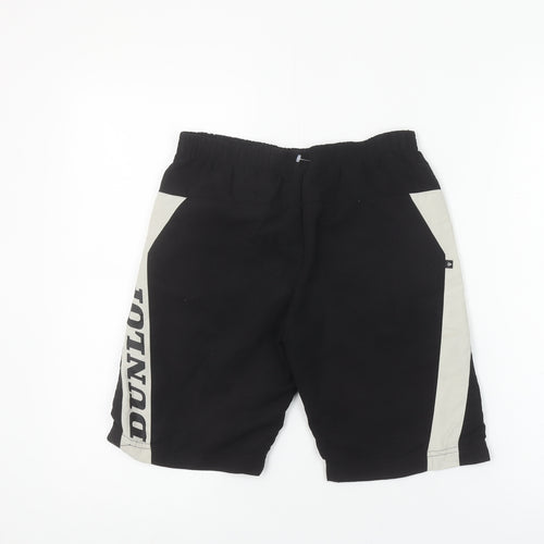 Dunlop Boys Black Athletic Sports Shorts 7-8 Years Elastic Waist Regular Fit