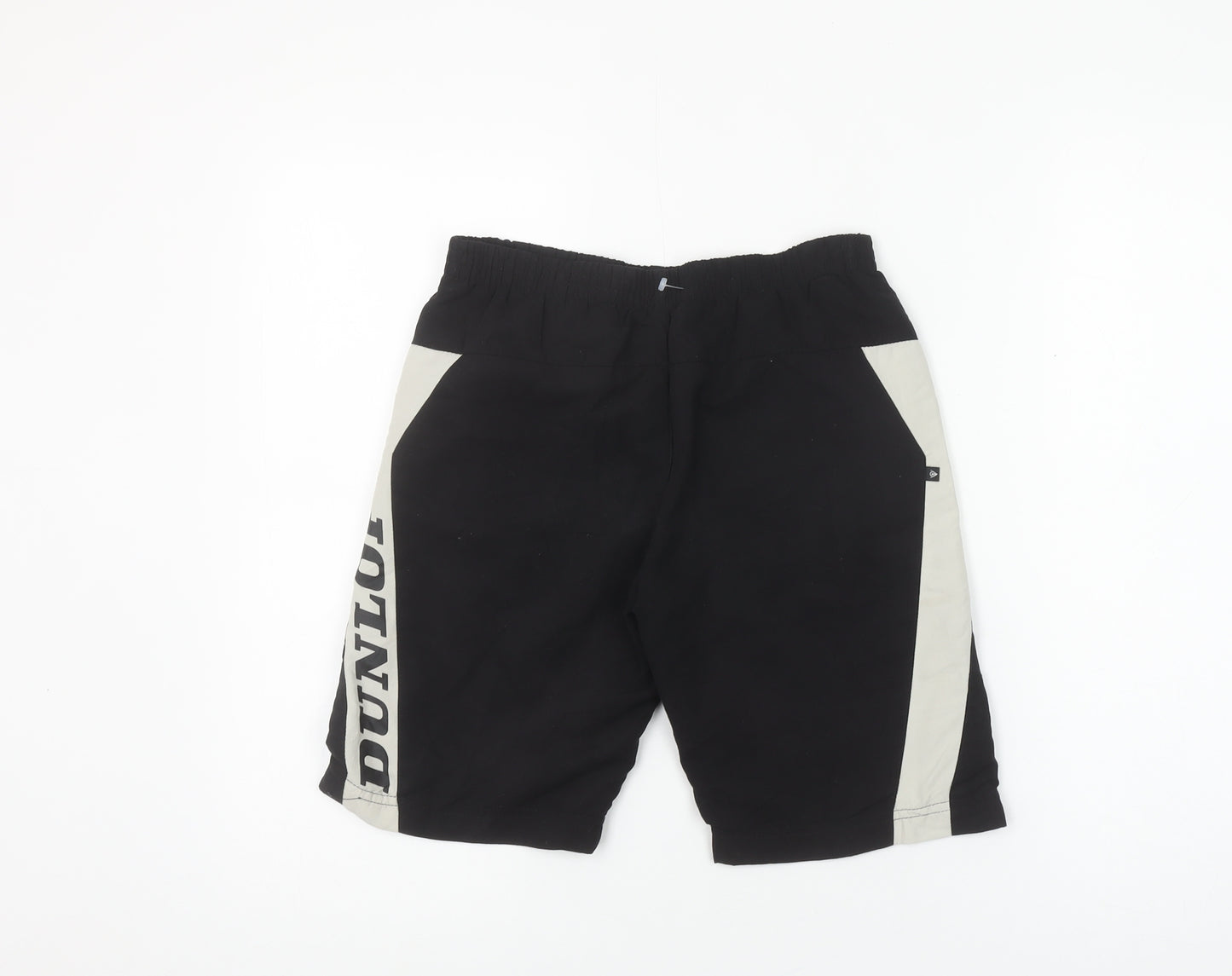Dunlop Boys Black Athletic Sports Shorts 7-8 Years Elastic Waist Regular Fit