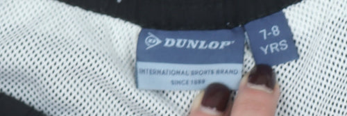 Dunlop Boys Black Athletic Sports Shorts 7-8 Years Elastic Waist Regular Fit