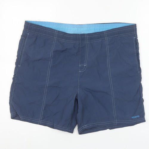 Etirel Men Blue M Swim Shorts Elastic Waist Quick Dry Lined