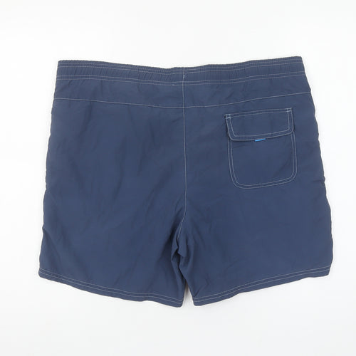 Etirel Men Blue M Swim Shorts Elastic Waist Quick Dry Lined