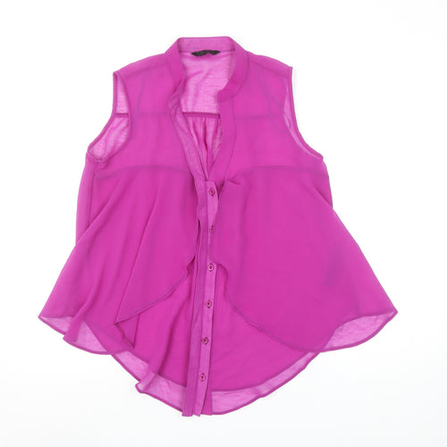 Savida Women's Purple Sleeveless Chiffon Blouse Size 10