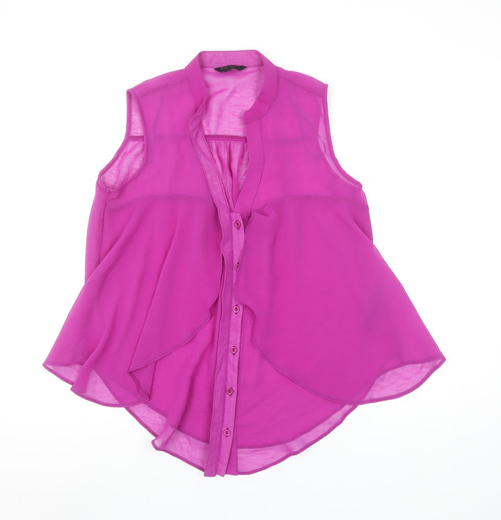 Savida Women's Purple Sleeveless Chiffon Blouse Size 10