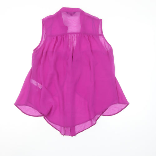 Savida Women's Purple Sleeveless Chiffon Blouse Size 10