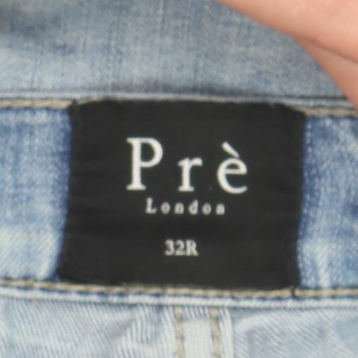 Pre London Men’s Blue Slim Straight Jeans 32R Light Wash Denim