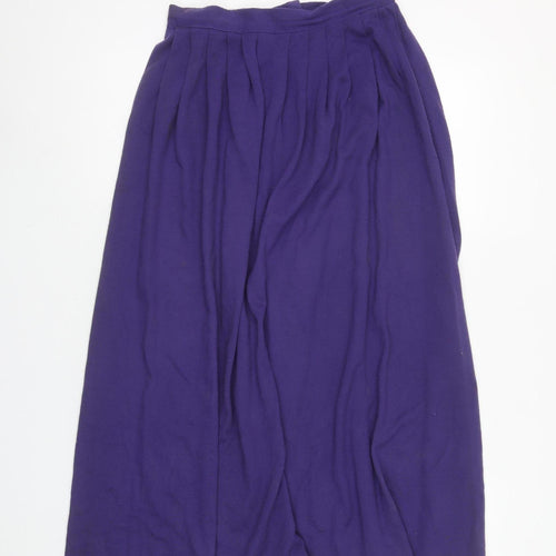 St. Bernard Womens Purple Pleated Acrylic Midi Skirt Size 12
