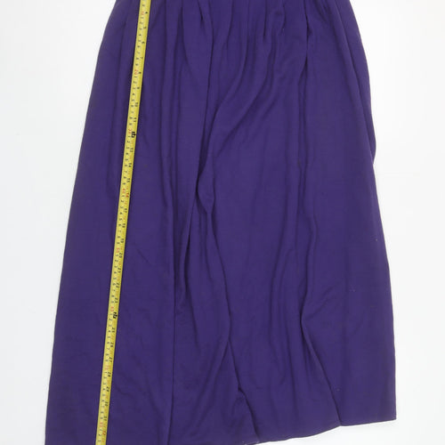 St. Bernard Womens Purple Pleated Acrylic Midi Skirt Size 12