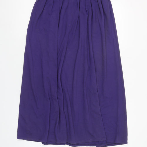St. Bernard Womens Purple Pleated Acrylic Midi Skirt Size 12