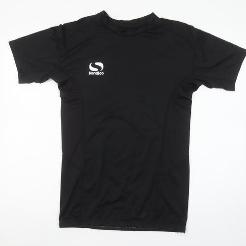 Sondico Men's Black L Compression Fit Short Sleeve Sports Top