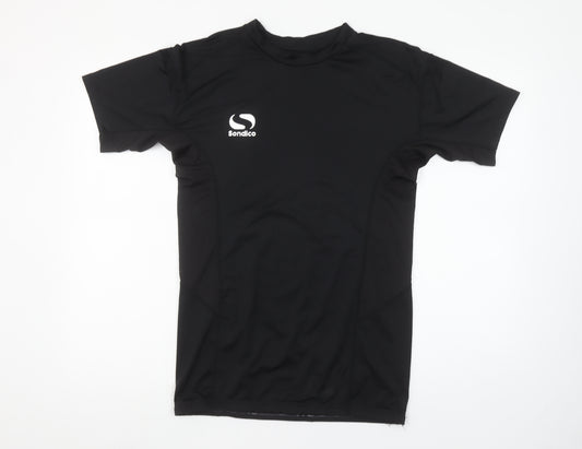 Sondico Men's Black L Compression Fit Short Sleeve Sports Top