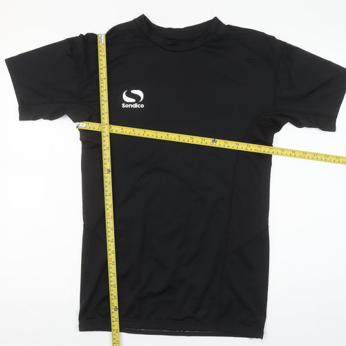Sondico Men's Black L Compression Fit Short Sleeve Sports Top