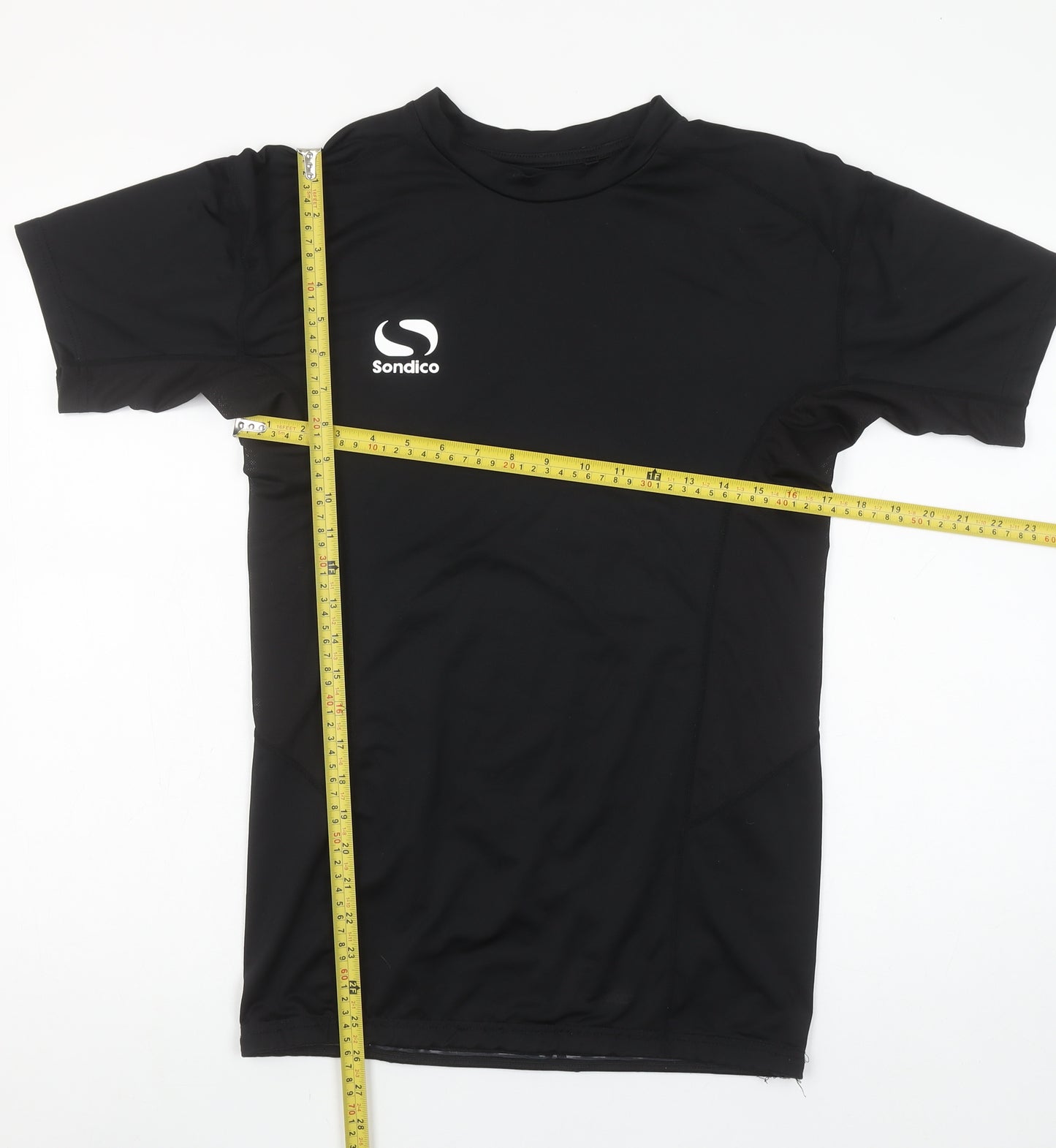 Sondico Men's Black L Compression Fit Short Sleeve Sports Top