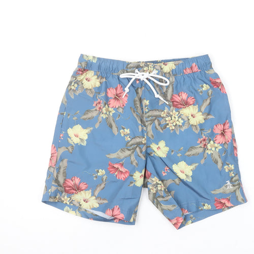 Original Penguin Men's Blue Floral Hawaiian Swim Shorts Size S