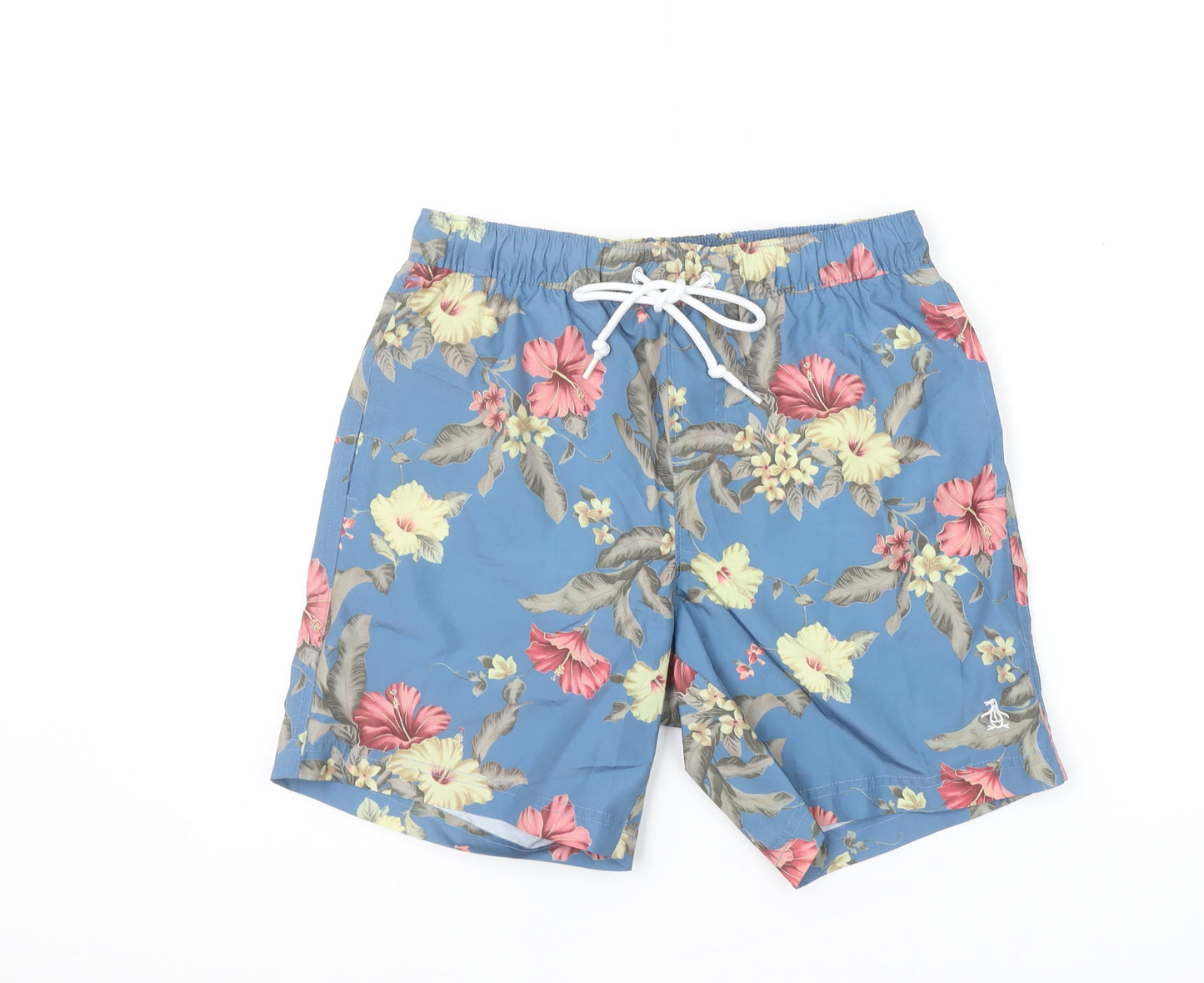 Original Penguin Men's Blue Floral Hawaiian Swim Shorts Size S