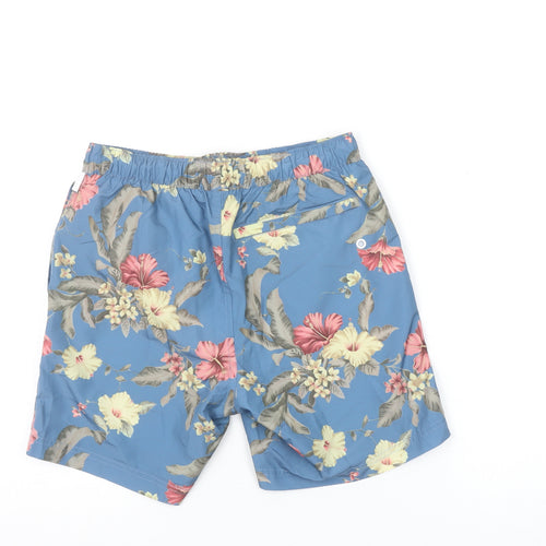 Original Penguin Men's Blue Floral Hawaiian Swim Shorts Size S