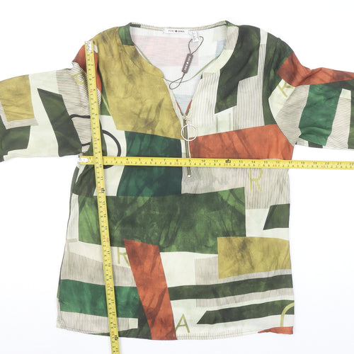 Punt Roma Women’s Multicoloured Geometric Tunic Blouse Size 10