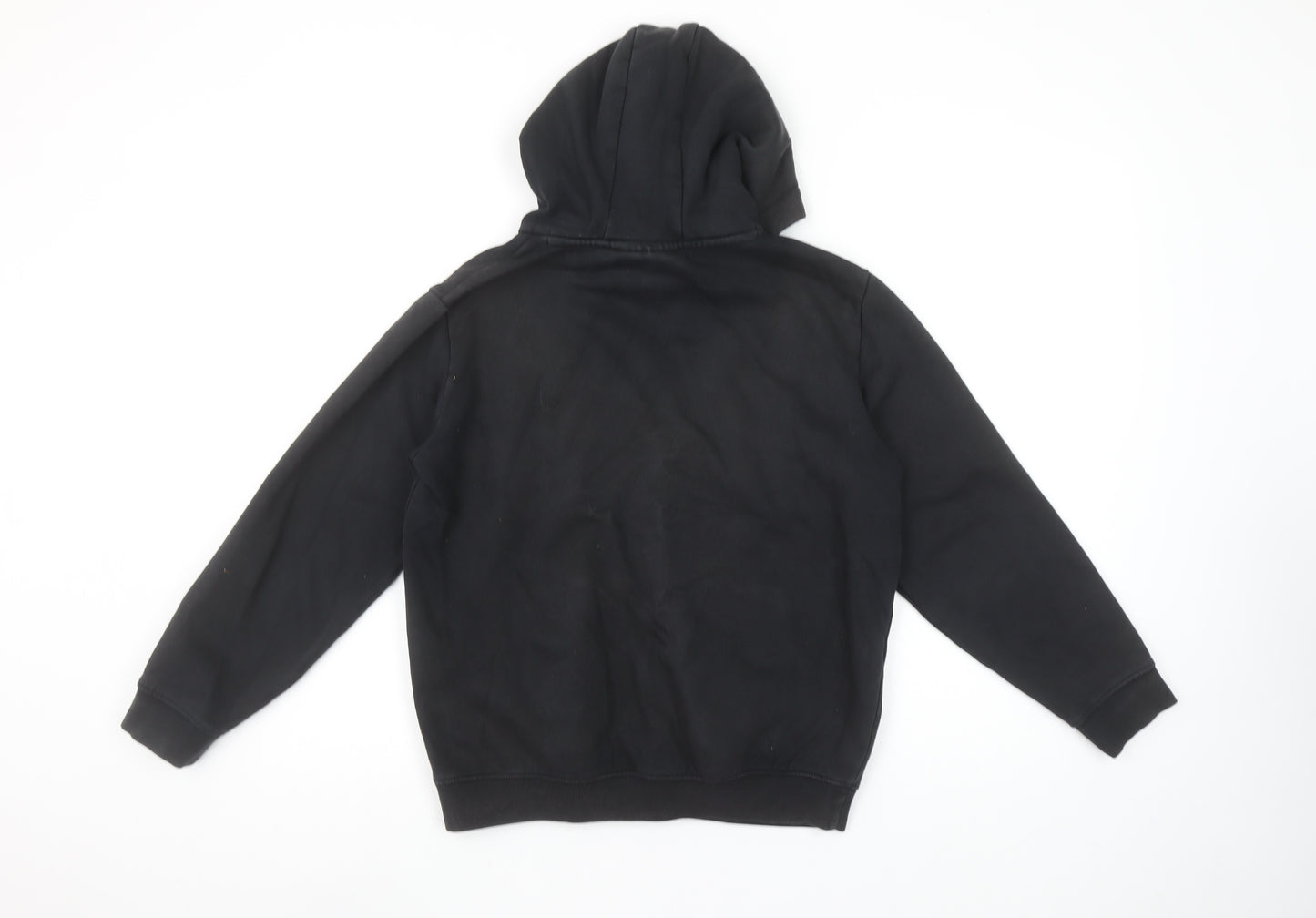 SikSilk Boys Black Pullover Hoodie 13-14 Years Cotton Blend Logo Hooded Sweatshirt