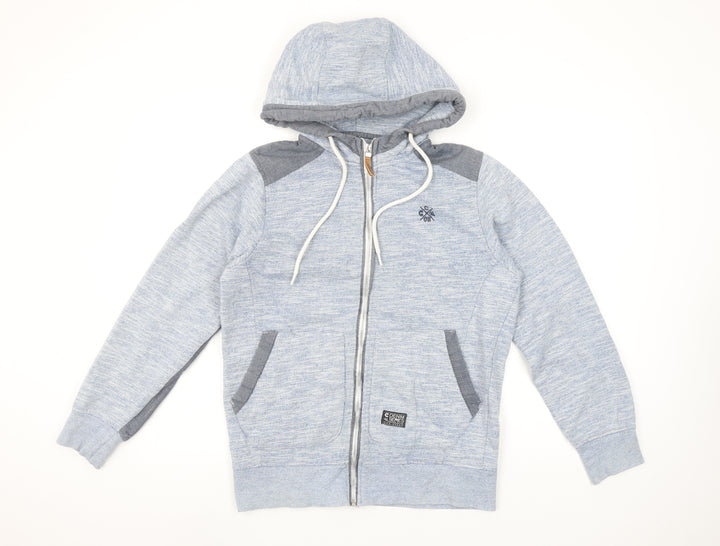 CENTE RED Men's Grey Full Zip Hoodie Small Lightweight Cotton Blend