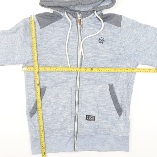 CENTE RED Men's Grey Full Zip Hoodie Small Lightweight Cotton Blend