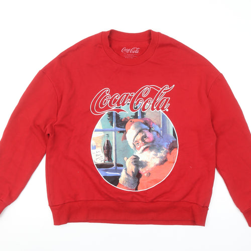 Pull & Bear Coca-Cola Red Christmas Santa Sweatshirt Women’s Small
