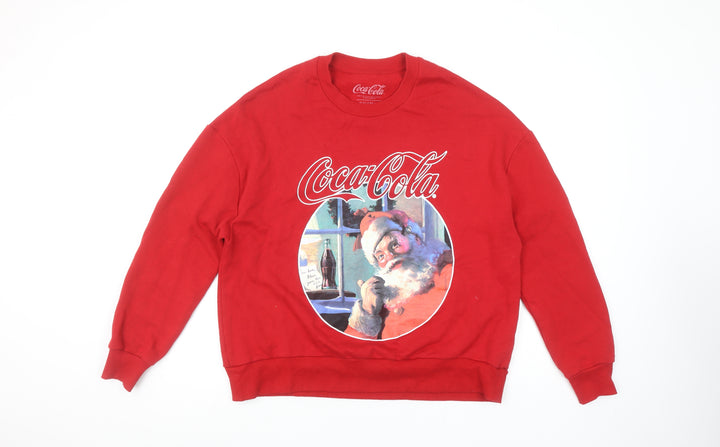 Pull & Bear Coca-Cola Red Christmas Santa Sweatshirt Women’s Small