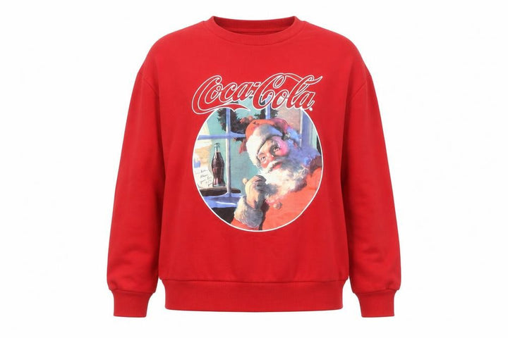 Pull&Bear Coca-Cola Red Christmas Santa Sweatshirt Women’s Small