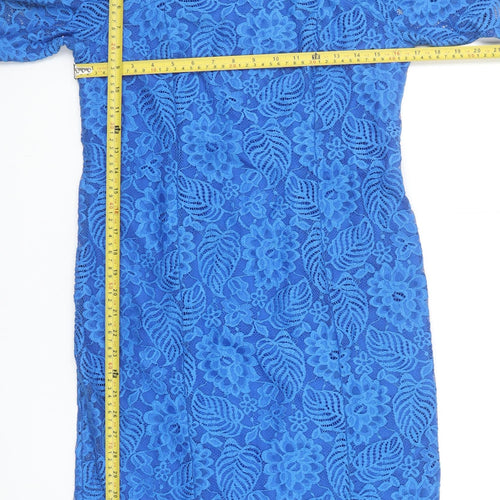 Dunnes Women’s Blue Lace Sheath Knee Length Dress Size 12