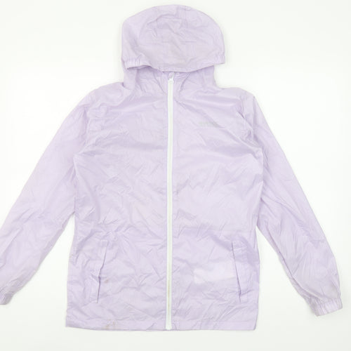 Regatta Girls Purple Hooded Rain Coat 11-12 Years Lightweight Jacket