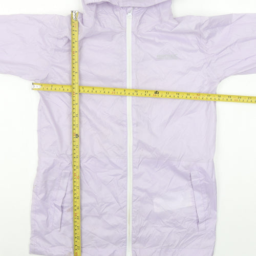 Regatta Girls Purple Hooded Rain Coat 11-12 Years Lightweight Jacket