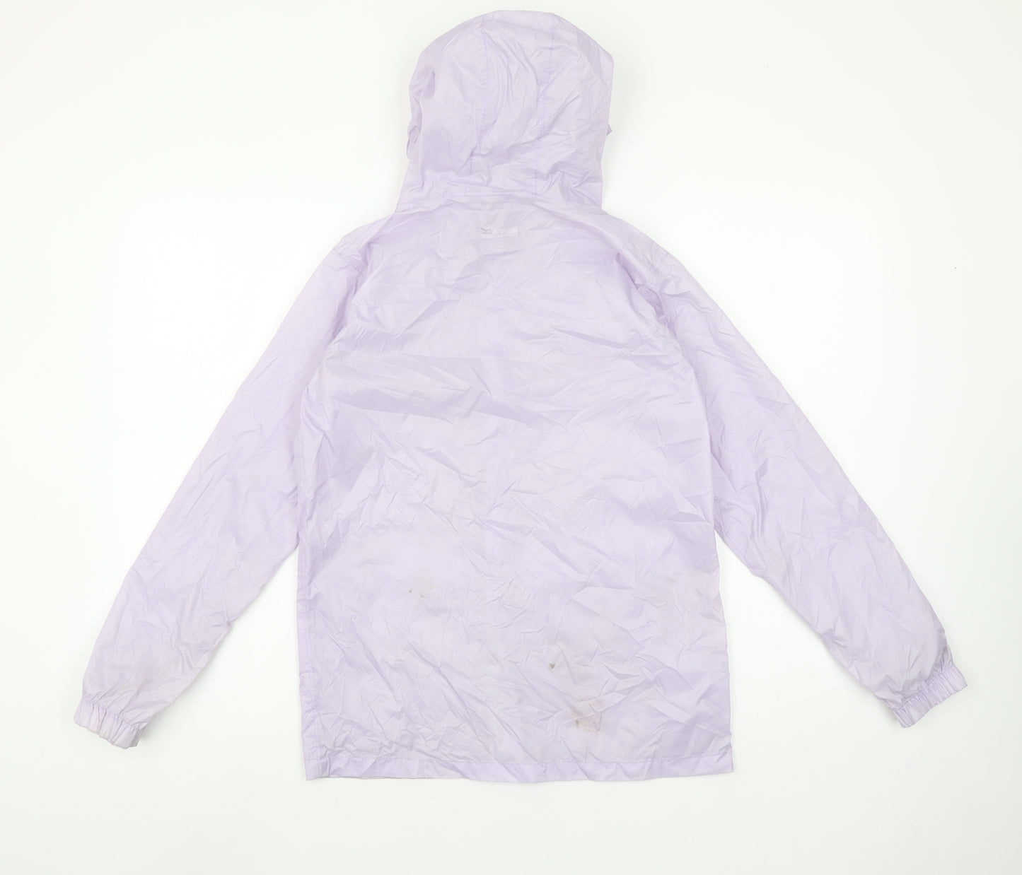 Regatta Girls Purple Hooded Rain Coat 11-12 Years Lightweight Jacket